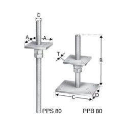 SIMPSON Pieds De Poteaux PPB80G (Par 10)