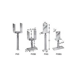 SIMPSON Pieds De Poteaux PVDB80G (Par 8)
