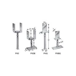 SIMPSON Pieds De Poteaux PVIG-B (Par 10)