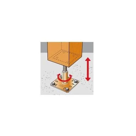 Kit FIX PPRC Prêt à Fixer Pied De Poteau Réglable Hauteur 100 à 150 Mm SIMPSON 6 Kit FIX PPRC Prêt à Fixer Pied De Poteau Réglable Hauteur 100 à 150 Mm SIMPSON – Image 4