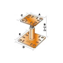 Kit FIX PPRC Prêt à Fixer Pied De Poteau Réglable Hauteur 100 à 150 Mm SIMPSON 11 Kit FIX PPRC Prêt à Fixer Pied De Poteau Réglable Hauteur 100 à 150 Mm SIMPSON -SIMPSON Soldes Magasin 13512599 5