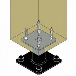 Pied De Poteau Fixe Finition Noire PPA100PB SIMPSON -SIMPSON Soldes Magasin 16798553 2
