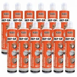 Lot De 12 Cartouches De Scellement Chimique POLY-GP Ton Gris SIMPSON