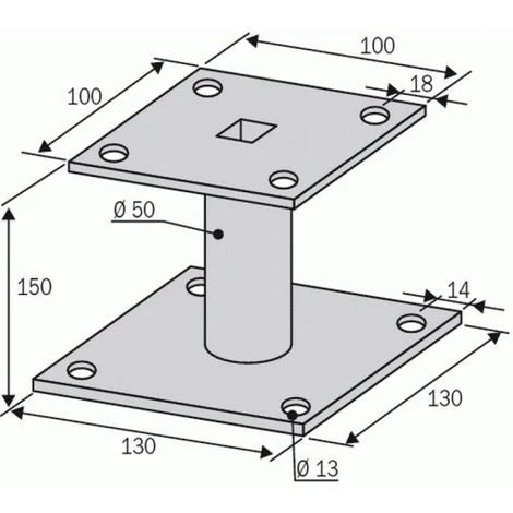 SIMPSON Kit Pied De Poteau à Platine Fixe KIT FIX PPA 150, Hauteur 150 Mm 4 SIMPSON Kit Pied De Poteau à Platine Fixe KIT FIX PPA 150, Hauteur 150 Mm – Image 2