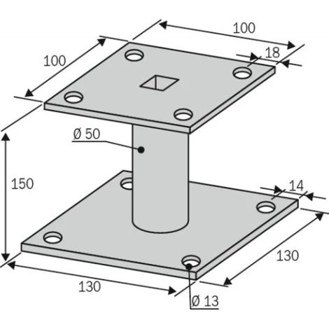 SIMPSON Kit Pied De Poteau à Platine Fixe KIT FIX PPA 150, Hauteur 150 Mm 5 SIMPSON Kit Pied De Poteau à Platine Fixe KIT FIX PPA 150, Hauteur 150 Mm – Image 3