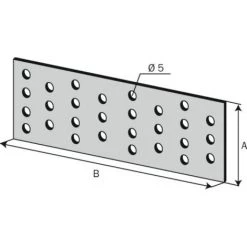 SIMPSON Plaques Perforées Acier Galvanisé, Largeur 80 Mm, Longueur 160 Mm, Carton De 25 Plaques -SIMPSON Soldes Magasin 19064120 2