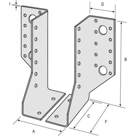 SIMPSON Sabots Droits SDED 30x138x84mm Pour Section De Bois Entre 60 Et 120mm Acier Galvanisé Carton De 50 Pièces 4 SIMPSON Sabots Droits SDED 30x138x84mm Pour Section De Bois Entre 60 Et 120mm Acier Galvanisé Carton De 50 Pièces – Image 2