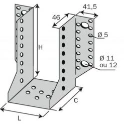 SIMPSON Sabots Ailes Extérieures SAE 380, Longueur 76 Mm, Hauteur 152 Mm, Profondeur 84 Mm, épaisseur 2 Mm, Carton De 50 Sabots -SIMPSON Soldes Magasin 19067016 3