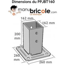 SIMPSON Pied De Poteau Carré à Boulonner 160 X 160 -SIMPSON Soldes Magasin 2119615 4