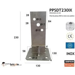 Pied De Poteau En âme PPSDT230 INOX A4 - SIMPSON 7 Pied De Poteau En âme PPSDT230 INOX A4 - SIMPSON -SIMPSON Soldes Magasin 2119626 3