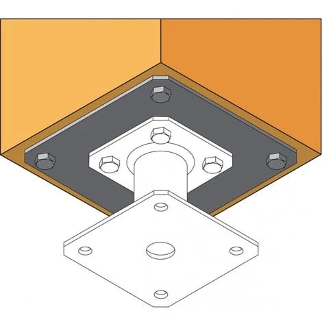 Platine Optionnelle 180x180 Pour Pied De Poteau - SIMPSON 4 Platine Optionnelle 180x180 Pour Pied De Poteau - SIMPSON – Image 2