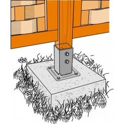 SIMPSON Kit De Fixation Complet Pour Poteau Carré De 70mm -SIMPSON Soldes Magasin 2119633 2