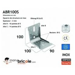 Équerre De Structure Inox ABR100S - SIMPSON -SIMPSON Soldes Magasin 2119660 5