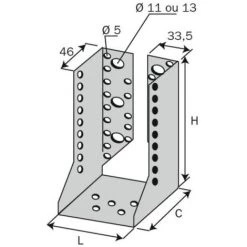 SIMPSON Sabot Ailes Intérieures SAI 440, Longueur 80 Mm, Hauteur 180 Mm, Profondeur 84 Mm, épaisseur 2 Mm -SIMPSON Soldes Magasin 24971572 3