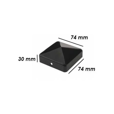SIMPSON Chapeau Pyramide Noir Pour Poteau Bois - 7x7 5 SIMPSON Chapeau Pyramide Noir Pour Poteau Bois - 7x7 – Image 3