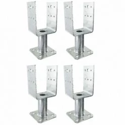 SIMPSON Lot De 4 Pieds De Poteau En U Sur Platine PPUP - Dimensions: 70 Mm