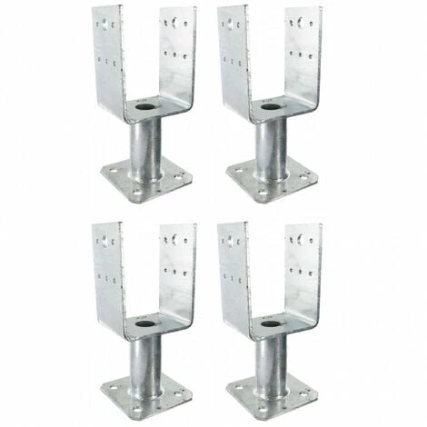 SIMPSON Lot De 4 Pieds De Poteau En U Sur Platine PPUP - Dimensions: 70 Mm 3 SIMPSON Lot De 4 Pieds De Poteau En U Sur Platine PPUP - Dimensions: 70 Mm