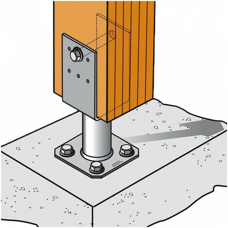 SIMPSON Lot De 4 Pieds De Poteau En U Sur Platine PPUP - Dimensions: 70 Mm 5 SIMPSON Lot De 4 Pieds De Poteau En U Sur Platine PPUP - Dimensions: 70 Mm – Image 3