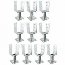 SIMPSON Lot De 10 Pieds De Poteau En U Sur Platine PPUP - Dimensions: 90 Mm