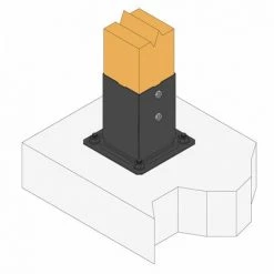 Lot De 4 Pieds De Poteau Carrés De Jardin - Finition Noire PPJBT90PB SIMPSON -SIMPSON Soldes Magasin 56641548 3