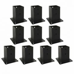Lot De 10 Pieds De Poteau Carrés De Jardin - Finition Noire PPJBT90PB SIMPSON