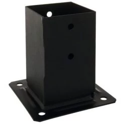 SIMPSON Pied De Poteau Noir Carré 90x90mm Fermé Sur Platine De 150x150mm épaisseur 25mm Hauteur 150mm