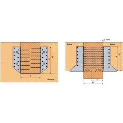 SIMPSON Sabot De Charpente à Ailes Extérieures Type SBE 45