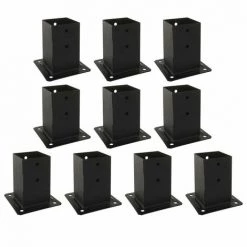 Lot De 10 Pieds De Poteau Carrés De Jardin - Finition Noire PPJBT70PB SIMPSON