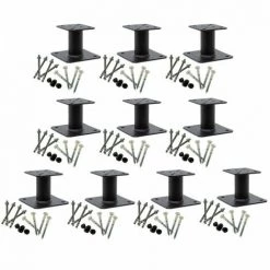 Lot De 10 Pieds De Poteau Fixes Finition Noire PPA100PB + Kits Fixations SIMPSON