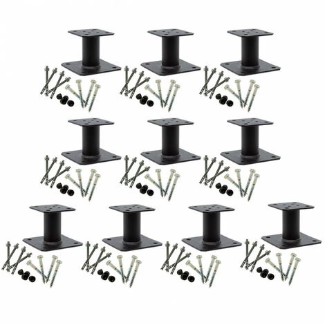 Lot De 10 Pieds De Poteau Fixes Finition Noire PPA100PB + Kits Fixations SIMPSON 3 Lot De 10 Pieds De Poteau Fixes Finition Noire PPA100PB + Kits Fixations SIMPSON