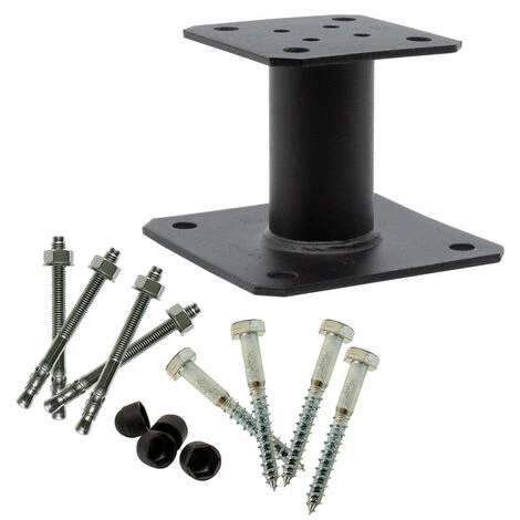 Lot De 10 Pieds De Poteau Fixes Finition Noire PPA100PB + Kits Fixations SIMPSON 4 Lot De 10 Pieds De Poteau Fixes Finition Noire PPA100PB + Kits Fixations SIMPSON – Image 2