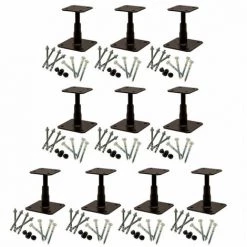 SIMPSON Soldes Magasin 7 Lot De 10 Pieds De Poteau Réglables Finition Noire APB100/150PB + Kits Fixations SIMPSON