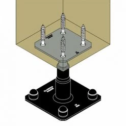 Lot De 10 Pieds De Poteau Réglables Finition Noire APB100/150PB + Kits Fixations SIMPSON -SIMPSON Soldes Magasin 58390010 5
