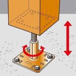 Pied De Poteau Reglable 100-150 Bichro 100x100 - 130x130 Simpson -SIMPSON Soldes Magasin 7324936 4